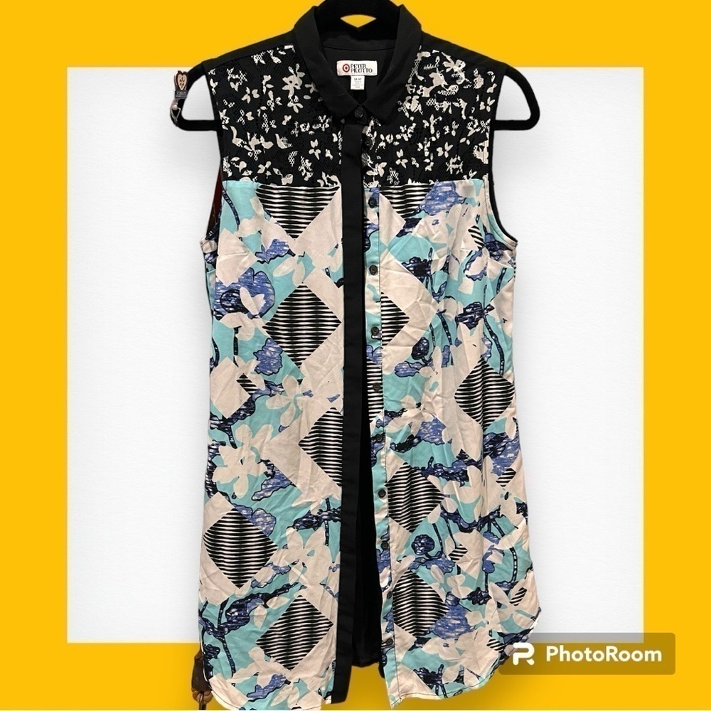 Peter Pilotto Target Floral Button Down Blouse Medium